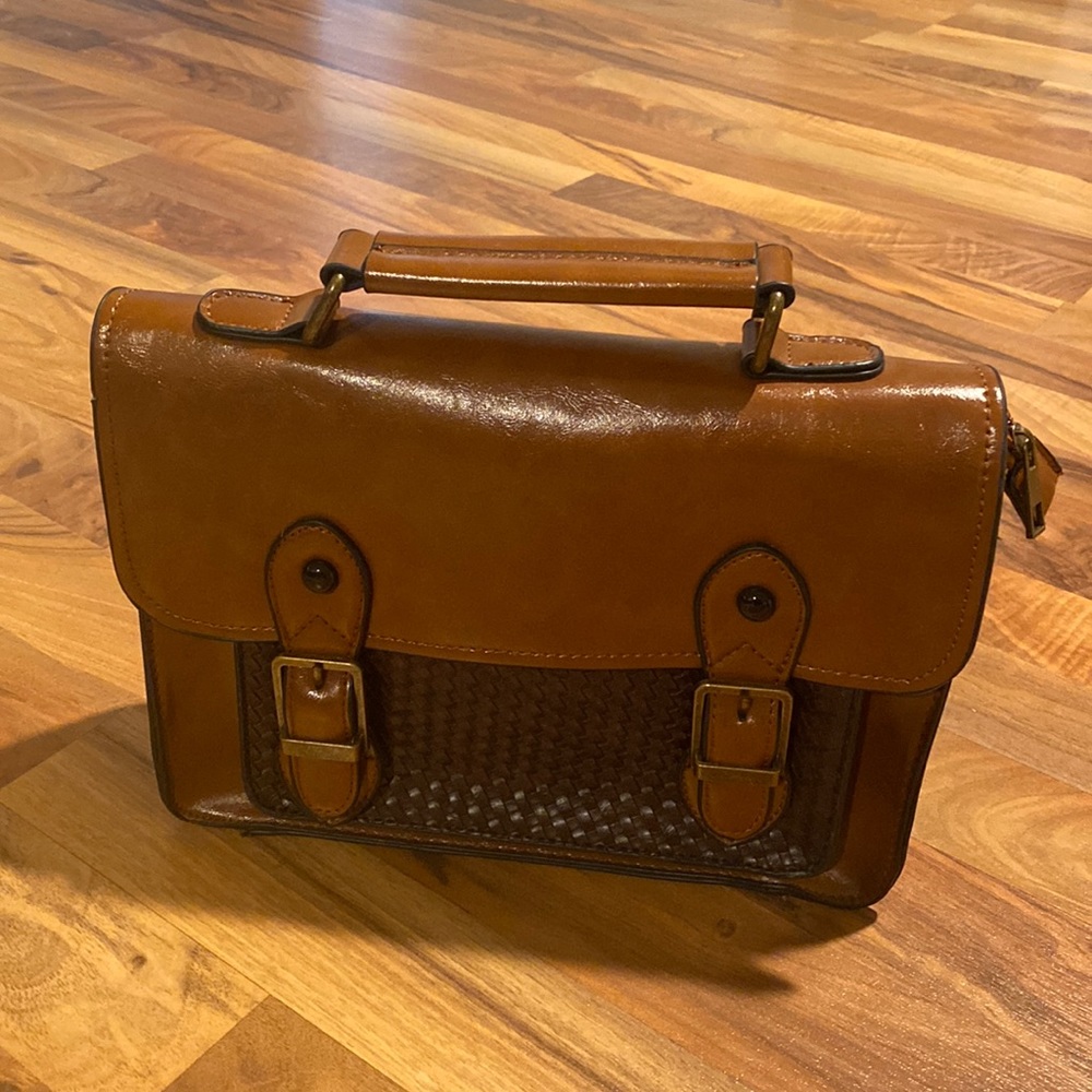 Altar’d State Brown Wicker Crossbody Purse